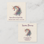 Waterverf Unicorn Square Visitekaartje (Voorkant / Achterkant)