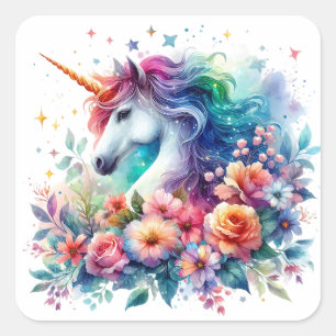 Waterverf Unicorn Stickers