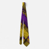 Waterverf Unique Luxury Gold Paarse print Stropdas (Achterkant)