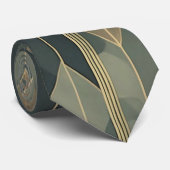 Waterverf Unique Luxury Grey Print Stropdas (Opgerold)