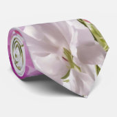 Waterverf Unique Luxury Pink Flower Print Stropdas (Opgerold)