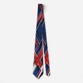 Waterverf Unique Luxury Red Blue Print Stropdas (Voorkant)