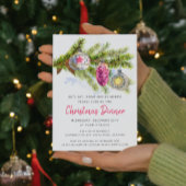 Waterverf Vakantie Decoraties | Kerstdiner Kaart