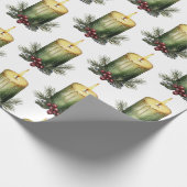 Waterverf Vakantie Kaars Feestelijke Illustratie Cadeaupapier (Hoek)