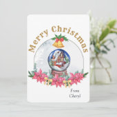 Waterverf Vakantie Kerst Kaart (Staand voorkant)