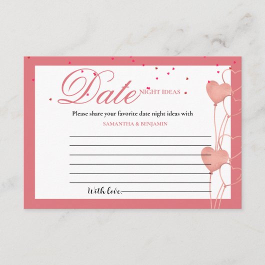 Waterverf valentijn date nacht ideeën Advies Kaart (Voorkant)