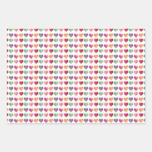 Waterverf Valentijn het ompakken van papier van Inpakpapier Vel (Voorkant 3)