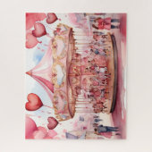 Waterverf Valentijnsdag carrousel Legpuzzel (Verticaal)