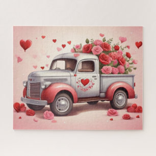 Waterverf Valentijnsdag Hart Truck Legpuzzel