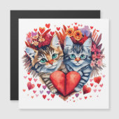 Waterverf Valentijnse katten met liefde Magnetisch (Voorkant / Achterkant)