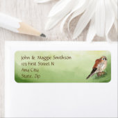 Waterverf valk Sparrow Hawk Bird Etiket (Insitu)