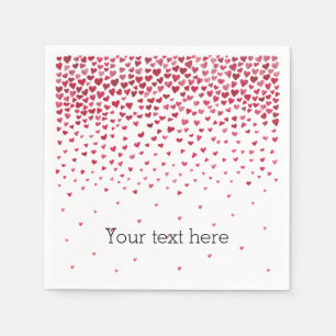 Waterverf vallende harten servetten