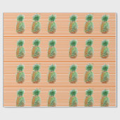 Waterverf van anananassap, Oranje stripe Cadeaupapier (Vlak)