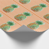 Waterverf van anananassap, Oranje stripe Cadeaupapier (Hoek)
