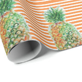 Waterverf van anananassap, Oranje stripe Cadeaupapier (Rol Hoek)
