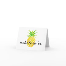 Waterverf van ananas Hawaiian mahalo iā oe bedankt