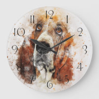 Waterverf van Basset hound