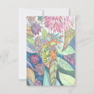 Waterverf van Bee & Flowers Bedankkaart