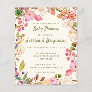 Waterverf van begrotingspost Floral Baby shower Ui