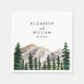 Waterverf van bergen Forest Wedding Servet (Voorkant)