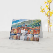 Waterverf van Bergen-Noorwegen Kaart (Gele Bloem)