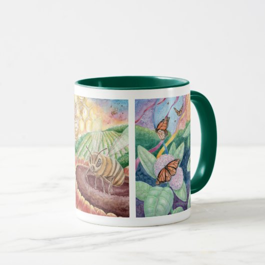 Waterverf van bestuivers KunstMok Mok (Voorkant rechts)