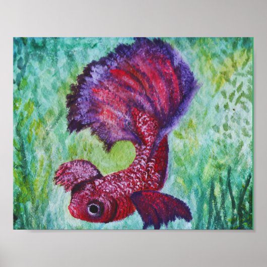 Waterverf van Betta-vis Poster (Voorkant)