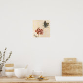 Waterverf van  bijen, vlinder en papaver poster (Keuken)