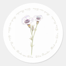 Waterverf van Bird's Eyes Gilia Ronde Sticker