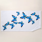 Waterverf van blauwe aqua morpho butterfly strandlaken (Voorkant)