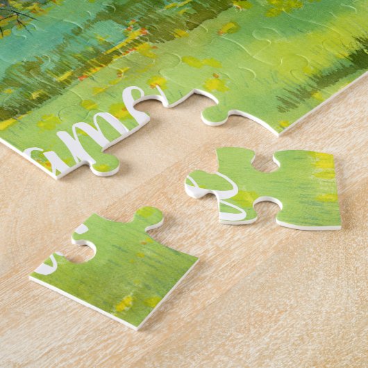 Waterverf van bloedige tuinschilderkunst legpuzzel (Zijkant)