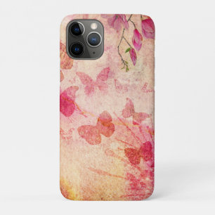 Waterverf van bloemen en vlinders, iPhone 11 pro hoesje