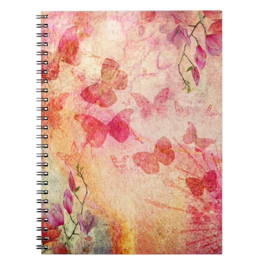 Waterverf van bloemen en vlinders, Notitieboek (Voorkant)