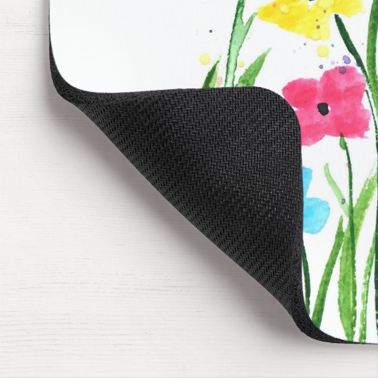 Waterverf van bloemen Natuur Muismat (Hoek)