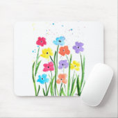 Waterverf van bloemen Natuur Muismat (Met muis)