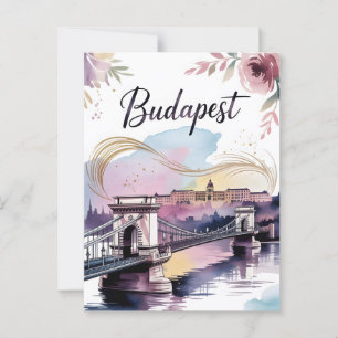 Waterverf van Boedapest Briefkaart