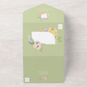 Waterverf van bont- en fruitbont all in one uitnodiging (Buitenkant)