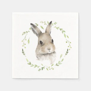 Waterverf van bosdieren Bunny Rabbit Simple Servet