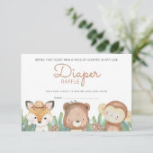Waterverf van bossen Dieren Diaper Raffle Ticket Kaart (Staand voorkant)