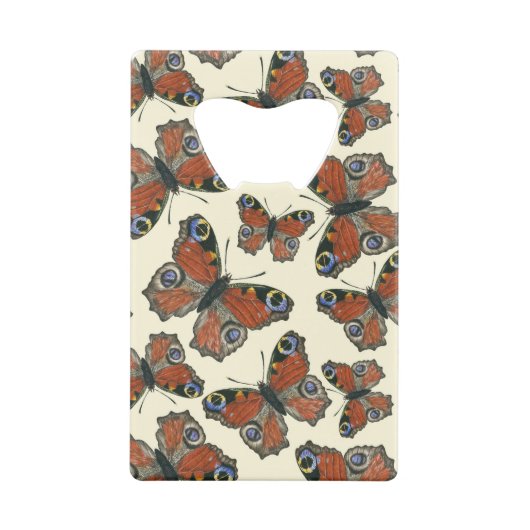 Waterverf van botervliegen kredietkaart flessenopener (Achterkant)