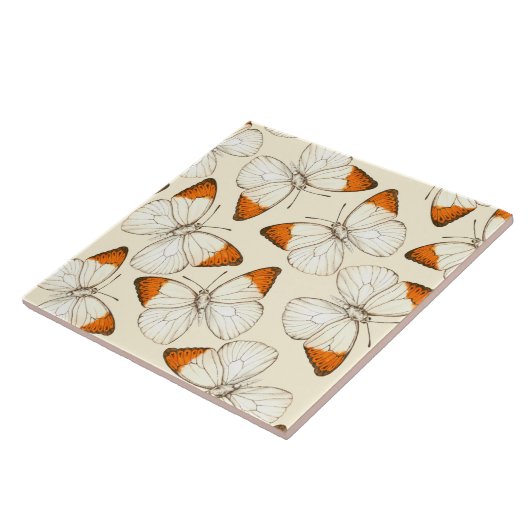 Waterverf van botervliegen tegeltje (Zijkant)