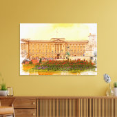 Waterverf van Buckingham Palace schilderen Canvas Afdruk (Insitu (Woonkamer))