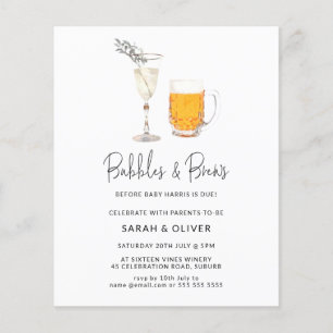 Waterverf van budget - Bubbles & Brews Baby shower