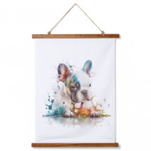 Waterverf van Bulldog Puppy Frenchie Art