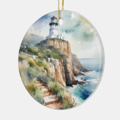 Waterverf van Cape Point in Kaapstad, Zuid-Afrika Keramisch Ornament (Links)