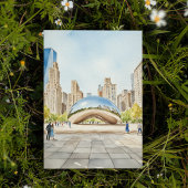 Waterverf van Chicago Bean Kaart