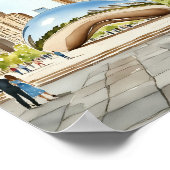 Waterverf van Chicago Bean Poster (Hoek)