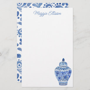 Waterverf van Chinoiserie Ginger Jar Stationery Briefpapier