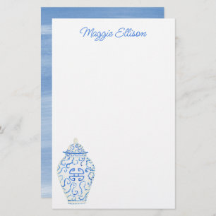 Waterverf van Chinoiserie Ginger Jar Stationery Briefpapier