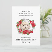 Waterverf van cocao blond Poinsettia Kerstmis Feestdagenkaart (Staand voorkant)